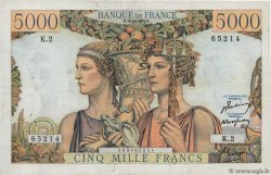 5000 Francs TERRE ET MER FRANCIA  1949 F.48.01 BC