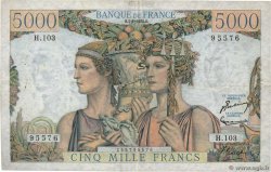 5000 Francs TERRE ET MER FRANCIA  1952 F.48.06 BC+