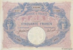 50 Francs BLEU ET ROSE FRANKREICH  1916 F.14.29 fSS