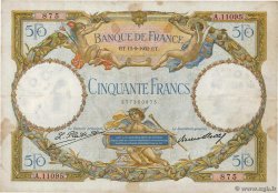 50 Francs LUC OLIVIER MERSON type modifié FRANCIA  1932 F.16.03