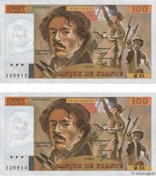 100 Francs DELACROIX modifié Consécutifs FRANCIA  1981 F.69.05 EBC+