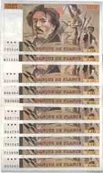 100 Francs DELACROIX modifié Lot FRANCE  1988 F.69.12-13 VF