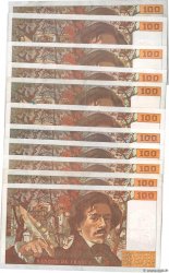 100 Francs DELACROIX modifié Lot FRANCIA  1988 F.69.12-13 MBC