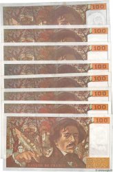 100 Francs DELACROIX imprimé en continu Lot FRANCIA  1990 F.69bis.02-03 BB