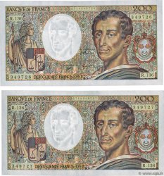 200 Francs MONTESQUIEU Consécutifs FRANCE  1992 F.70.12c AU