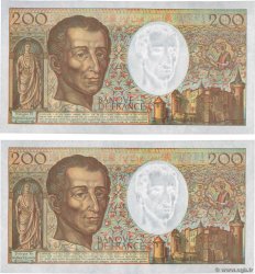 200 Francs MONTESQUIEU Consécutifs FRANCE  1992 F.70.12c AU