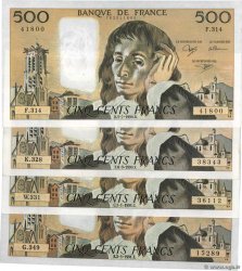 500 Francs PASCAL Lot FRANCIA  1990 F.71.44-47 SPL