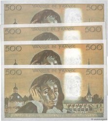 500 Francs PASCAL Lot FRANCIA  1990 F.71.44-47 EBC