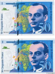 50 Francs SAINT-EXUPÉRY Consécutifs FRANCE  1992 F.72.01b UNC