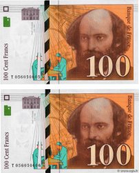 100 Francs CÉZANNE Consécutifs FRANCE  1998 F.74.02 UNC
