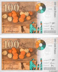100 Francs CÉZANNE Consécutifs FRANCE  1998 F.74.02 NEUF