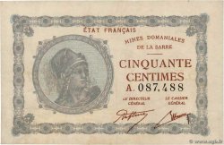 50 Centimes MINES DOMANIALES DE LA SARRE FRANCIA  1919 VF.50.01
