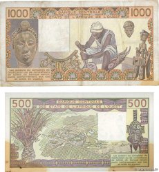 500 et 1000 Francs WEST AFRICAN STATES  1985 P.706Kh et P.707Kf F+