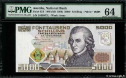 5000 Schilling AUSTRIA  1988 P.153 UNC-