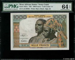 1000 Francs ESTADOS DEL OESTE AFRICANO  1961 P.103Ac SC+