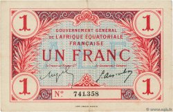 1 Franc AFRIQUE ÉQUATORIALE FRANÇAISE  1917 P.02a fVZ