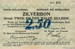 2,5 Gulden NETHERLANDS  1914 P.005a VF