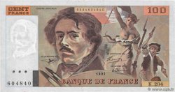 100 Francs DELACROIX imprimé en continu FRANCE  1991 F.69bis.04b