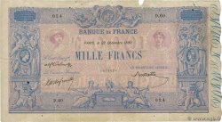 1000 Francs BLEU ET ROSE FRANKREICH  1890 F.36.02