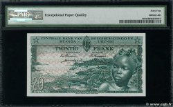 20 Francs CONGO BELGA  1957 P.31 q.FDC