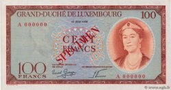 100 Francs Spécimen LUSSEMBURGO  1956 P.50s q.FDC
