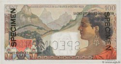 2 NF sur 100 Francs La Bourdonnais Spécimen SAN PEDRO Y MIGUELóN  1960 P.32s SC+