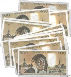 500 Francs PASCAL Lot FRANCE  1983 F.71.28-34 XF+
