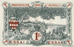 1 Franc Essai MONACO  1920 P.05r fST+
