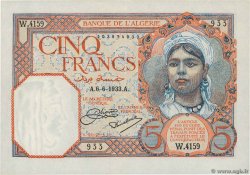 5 Francs ALGÉRIE  1933 P.077a SPL