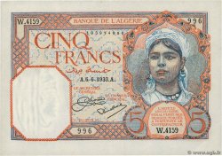 5 Francs ALGERIA  1933 P.077a XF+