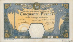 50 Francs DAKAR FRENCH WEST AFRICA Dakar 1929 P.09Bc MBC