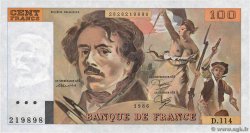 100 Francs DELACROIX modifié FRANCE  1986 F.69.10