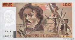 100 Francs DELACROIX imprimé en continu FRANCE  1993 F.69bis.08