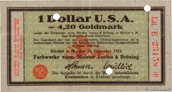1 Dollar  ALEMANIA Hochst 1923 Mul.2525.15
