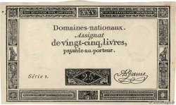 25 Livres Vérificateur FRANCE  1793 Ass.43v XF+