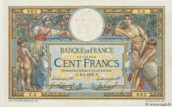 100 Francs LUC OLIVIER MERSON avec LOM Petit numéro FRANCE  1908 F.22.01
