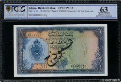 1 Pound Spécimen LIBIA  1963 P.25s q.FDC