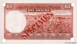 1 Kwacha Spécimen MALAWI  1971 P.06s NEUF