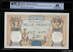1000 Francs CÉRÈS ET MERCURE type modifié FRANKREICH  1938 F.38.27