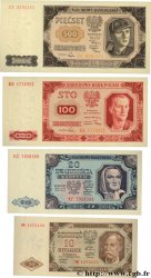 10, 20, 100 et 500 Zlotych Lot POLONIA  1949 P.LOT FDC