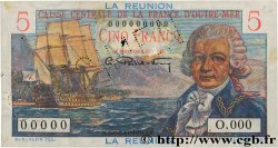 5 Francs Bougainville Spécimen ISLA DE LA REUNIóN  1946 P.41s BC+