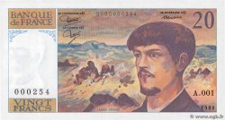 20 Francs DEBUSSY Petit numéro FRANKREICH  1980 F.66.01A1