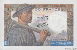 10 Francs MINEUR FRANCE  1942 F.08.05