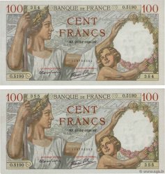 100 Francs SULLY Consécutifs FRANCE  1939 F.26.18