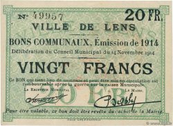 20 Francs FRANCE regionalism and various Lens 1914 JP.62-0795