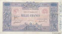1000 Francs BLEU ET ROSE FRANCIA  1917 F.36.31 MBC