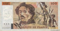 100 Francs DELACROIX imprimé en continu FRANCE  1990 F.69bis.01bD TB
