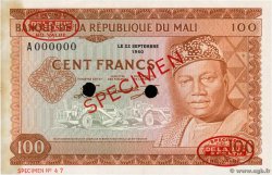 100 Francs Spécimen MALI  1960 P.07s SPL