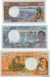 100, 500 et 1000 Francs Lot NOUVELLES HÉBRIDES  1980 P.18c, P.19c et P.20b NEUF