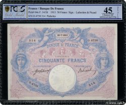50 Francs BLEU ET ROSE FRANCE  1913 F.14.26 SUP